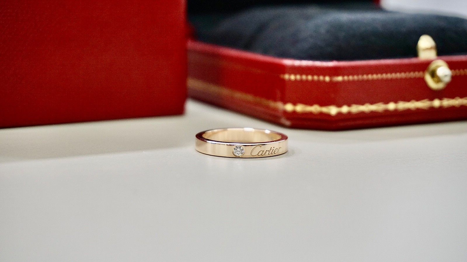 Cartier C de Cartier Rose Gold Wedding Band Diamond 