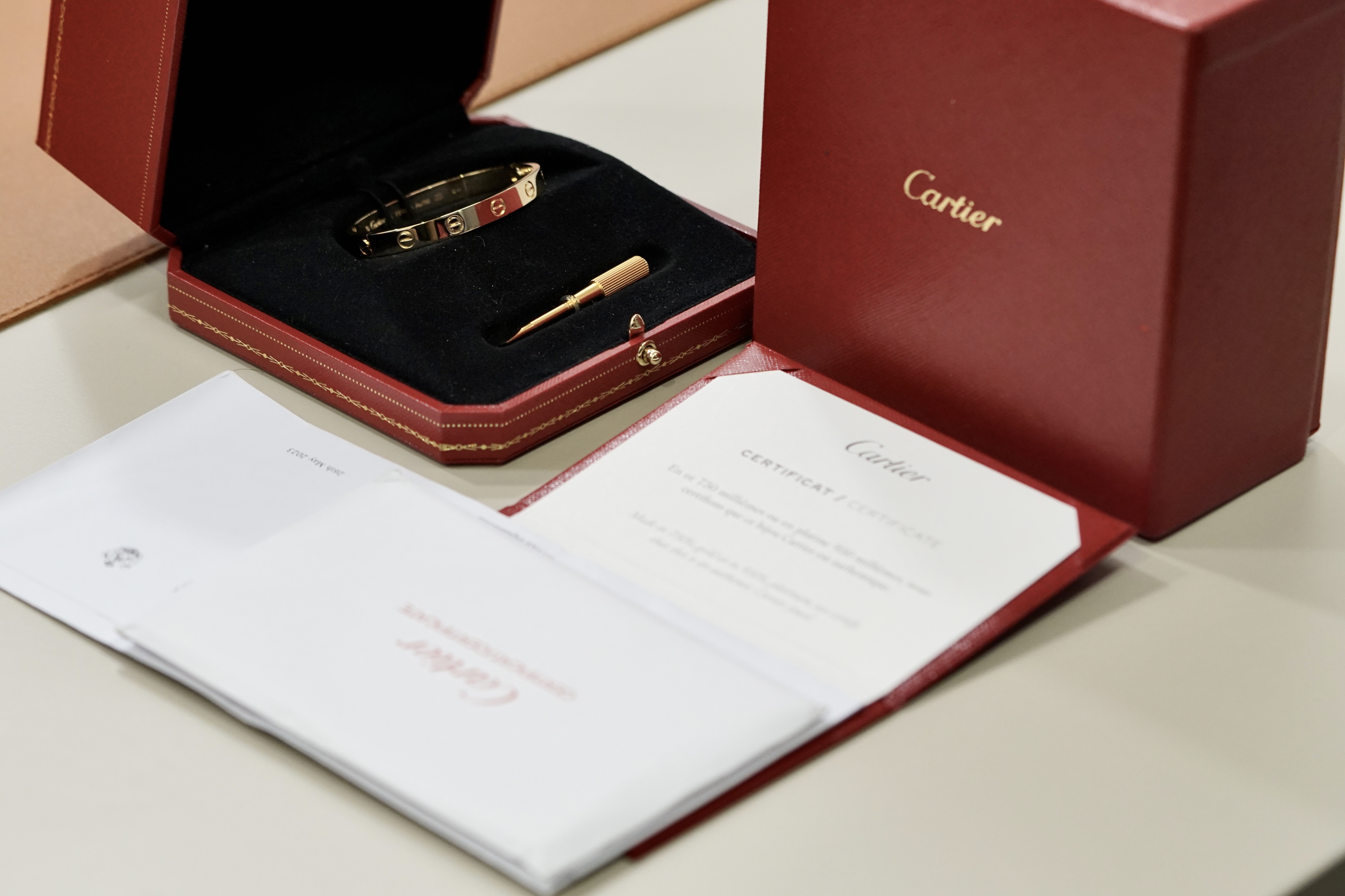 Cartier Classic Love Bracelet in Yellow Gold Size 15 B6067515 