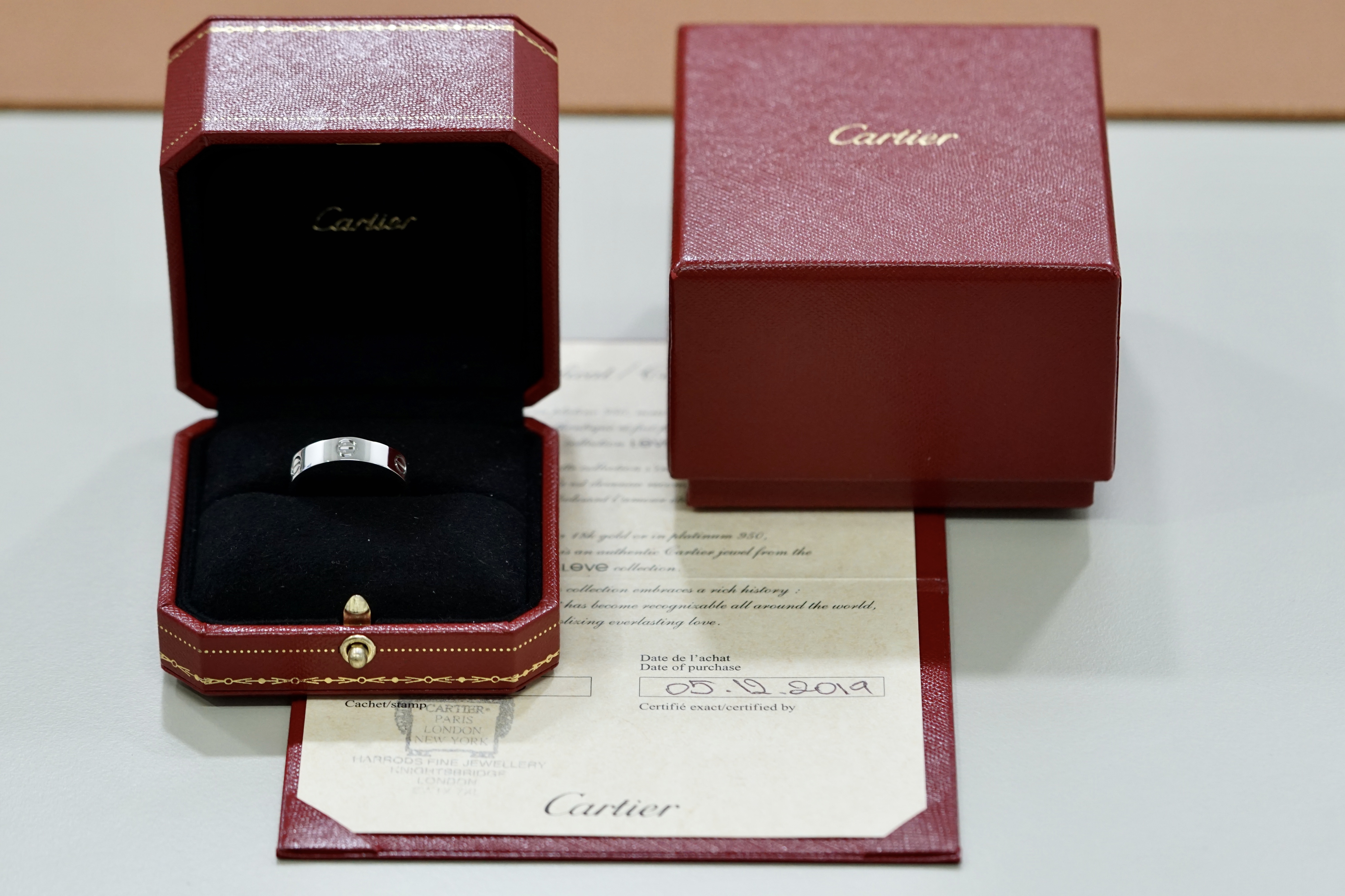 Cartier Classic Love Bracelet in White Gold Size 19 B6081919 
